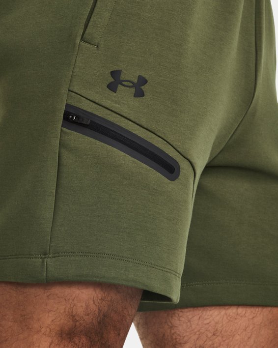 Men's UA Unstoppable Fleece Shorts, Green, pdpMainDesktop image number 3